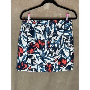 J. Crew Floral Print Mini Skirt Size 6 Tulip Design Career Casual Cotton Lined‎